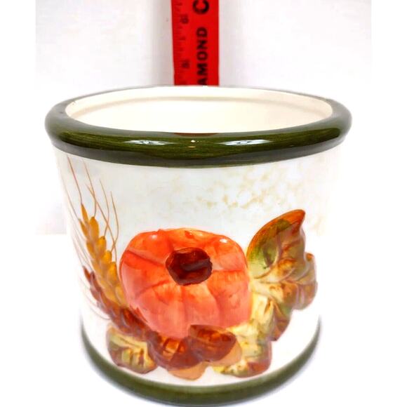 Candle Holder Fall Harvest Pumpkins Acorns Leaves Autumn Jar Candle Holder - Picture 4 of 7